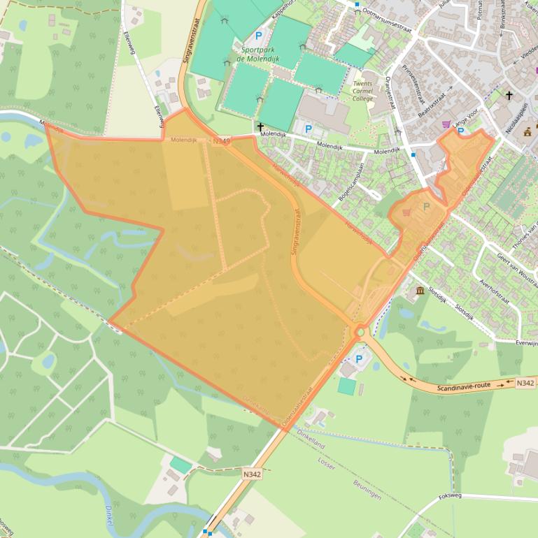 Kaart van postcodegebied 7591GM.