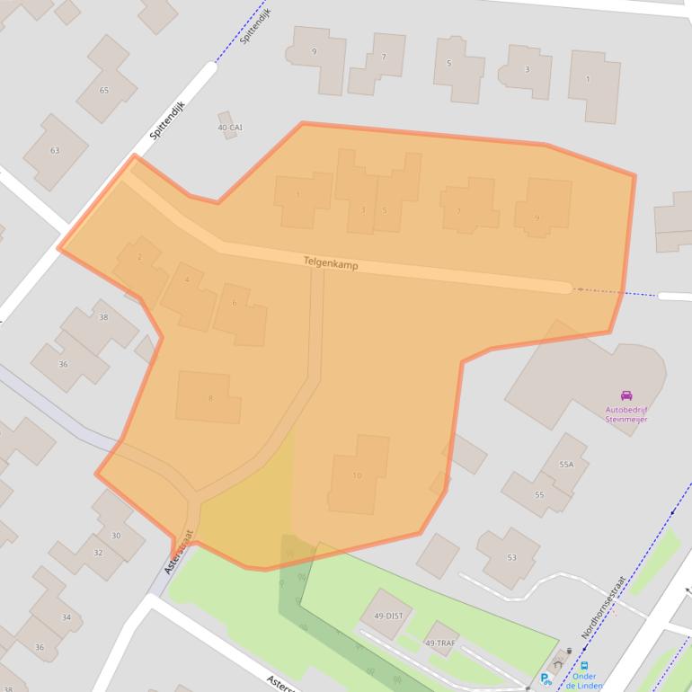 Kaart van postcodegebied 7591LT.