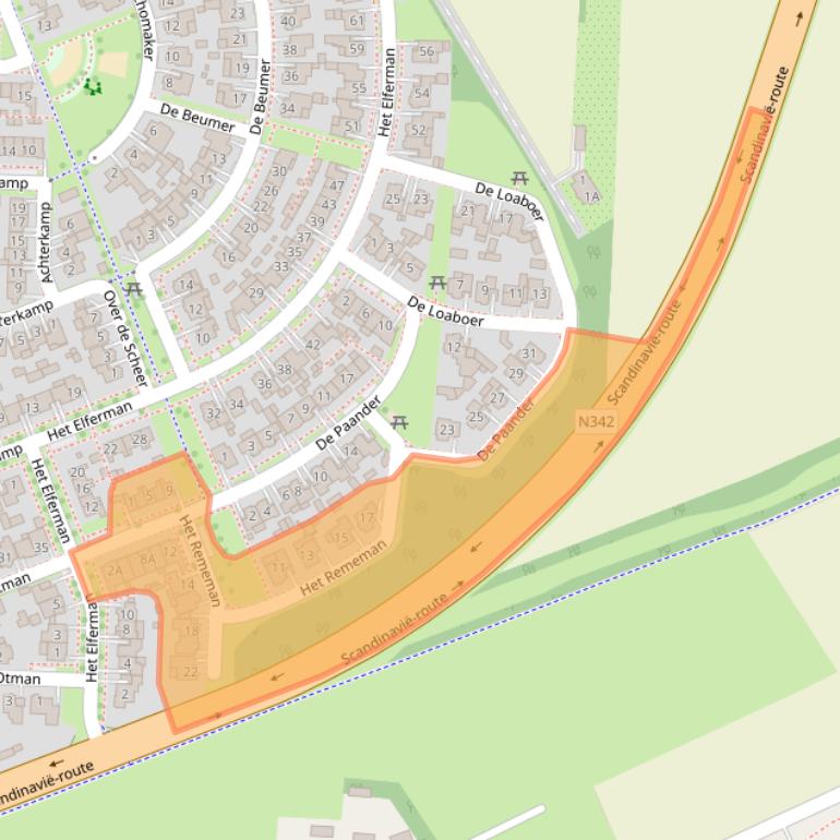 Kaart van postcodegebied 7591WE.