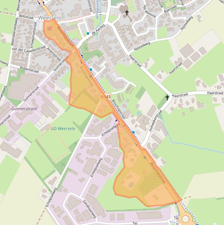 Kaart van postcodegebied 7595AR.