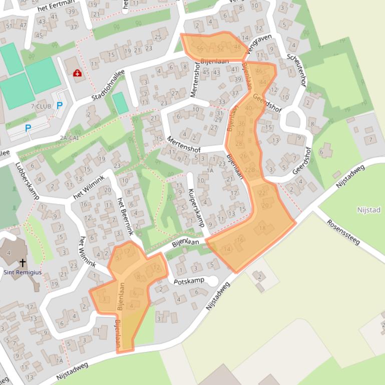 Kaart van postcodegebied 7595BE.