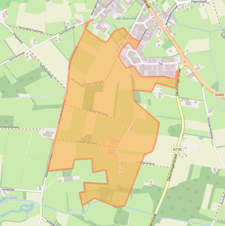 Kaart van postcodegebied 7595KK.