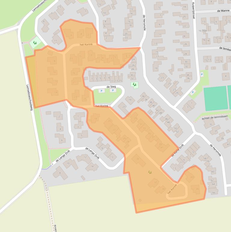 Kaart van postcodegebied 7596LZ.