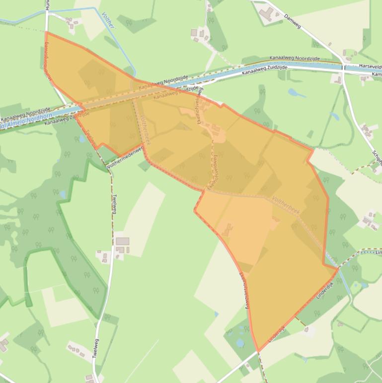 Kaart van postcodegebied 7596ME.