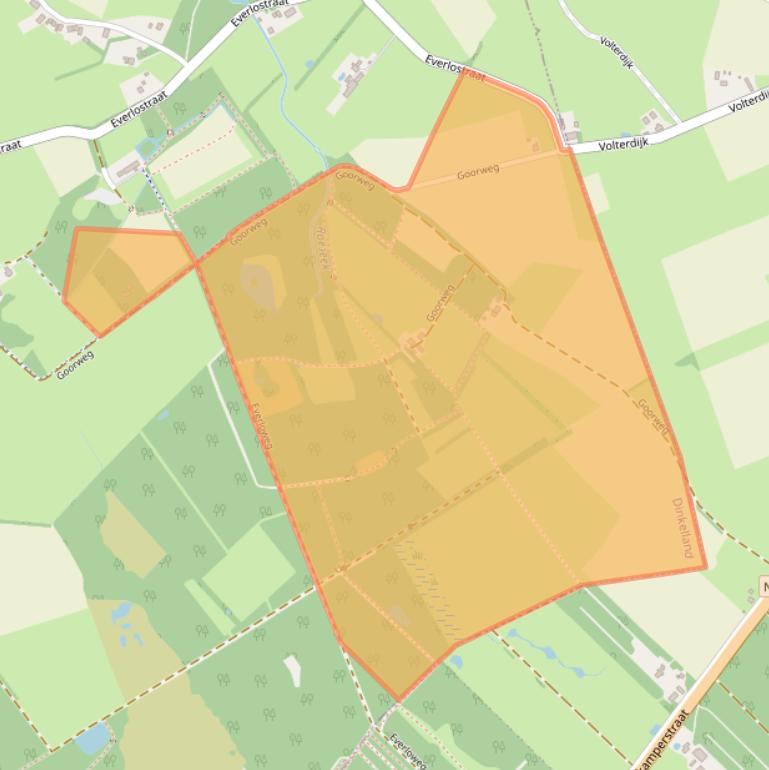 Kaart van postcodegebied 7596MS.