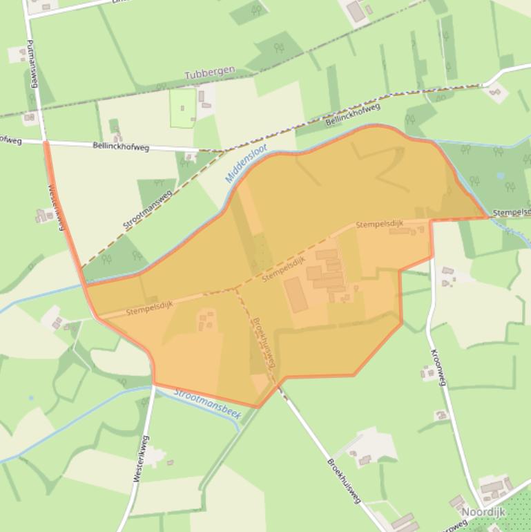 Kaart van postcodegebied 7597LC.