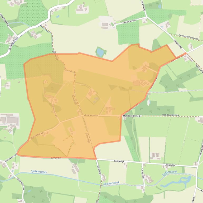 Kaart van postcodegebied 7597LH.