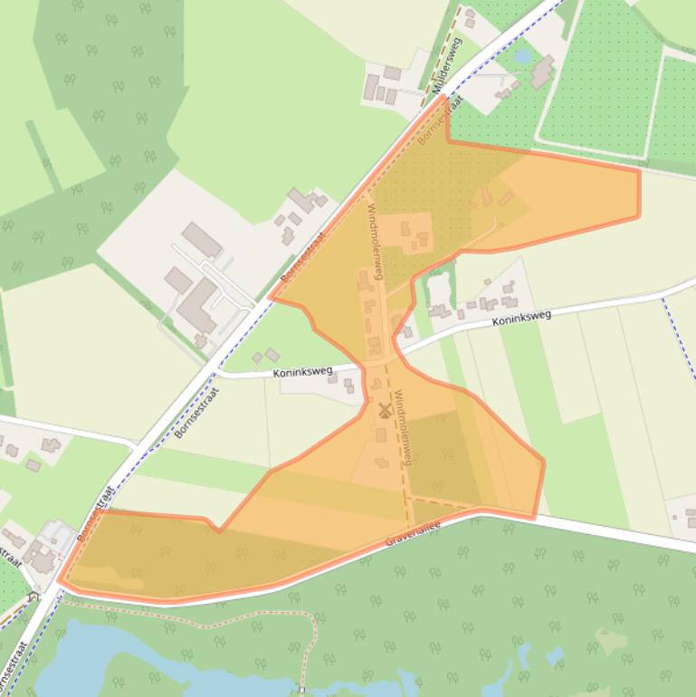 Kaart van postcodegebied 7597LX.