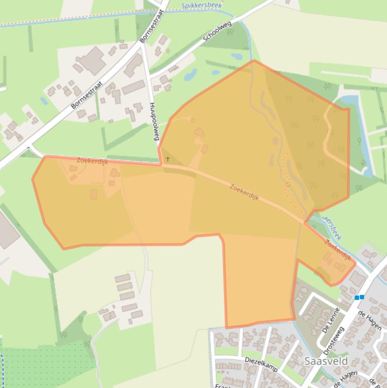 Kaart van postcodegebied 7597MD.