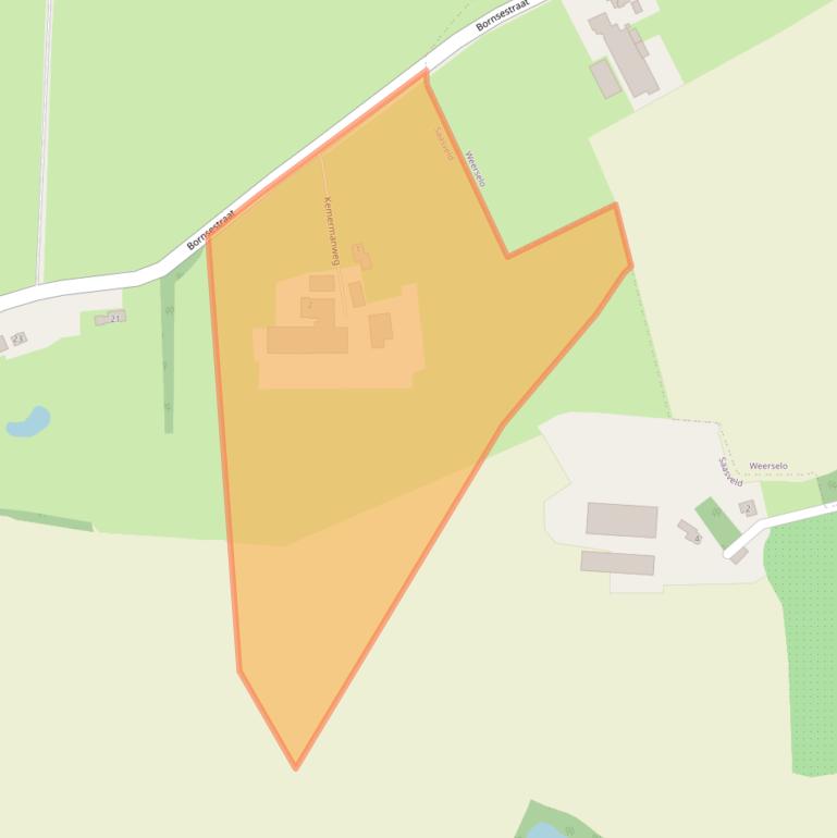 Kaart van postcodegebied 7597ND.