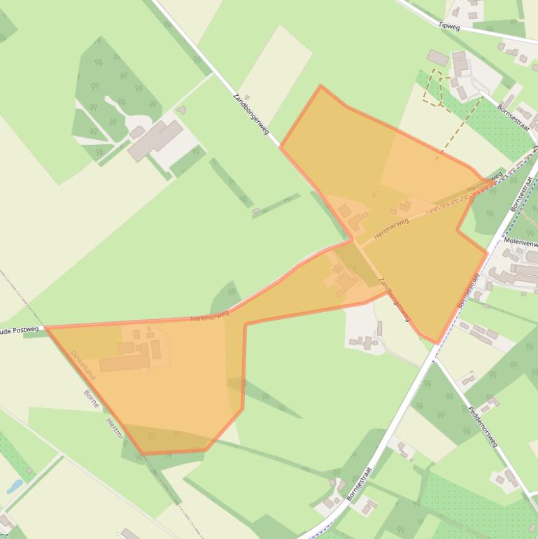 Kaart van postcodegebied 7597NP.