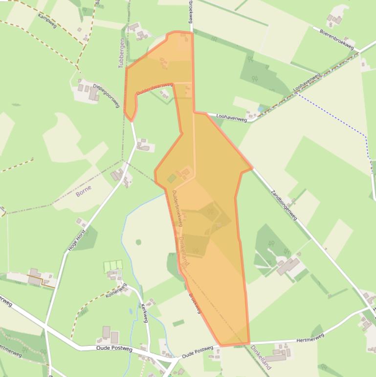 Kaart van postcodegebied 7597NS.