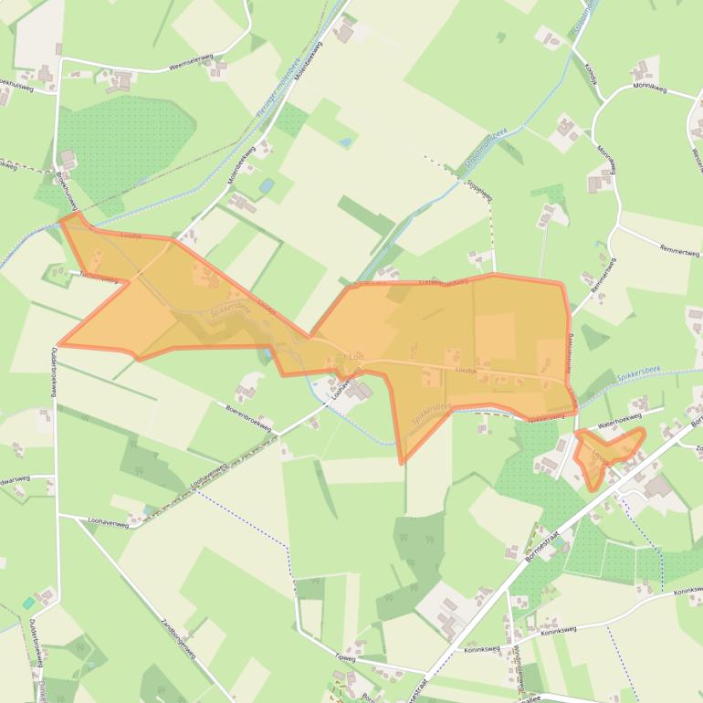 Kaart van postcodegebied 7597NV.