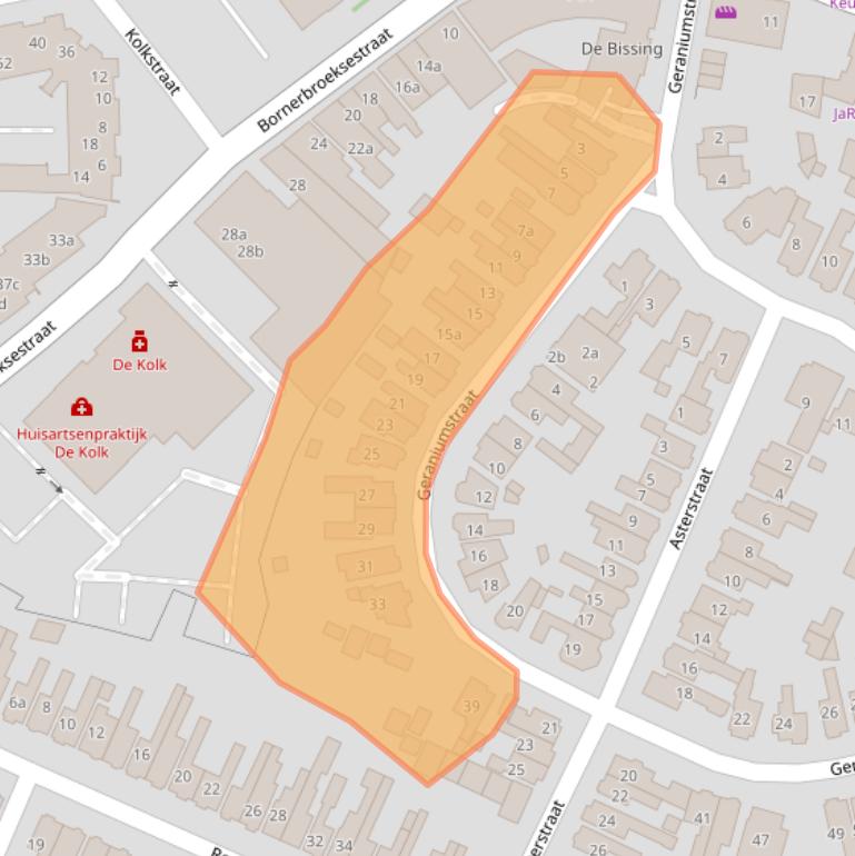 Kaart van postcodegebied 7601AD.