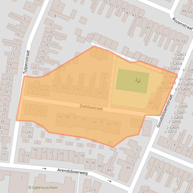 Kaart van postcodegebied 7601AW.