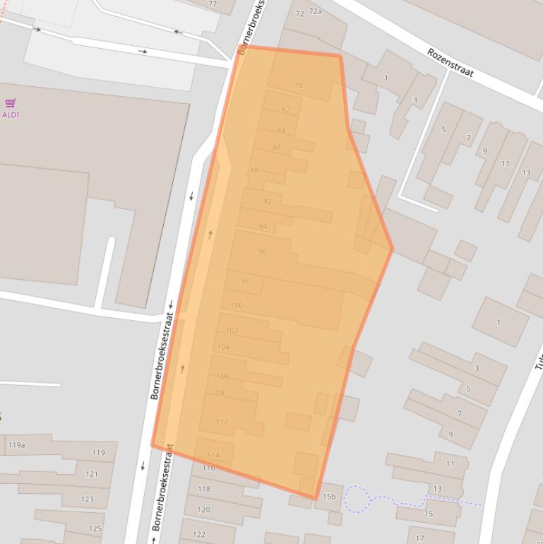 Kaart van postcodegebied 7601BH.