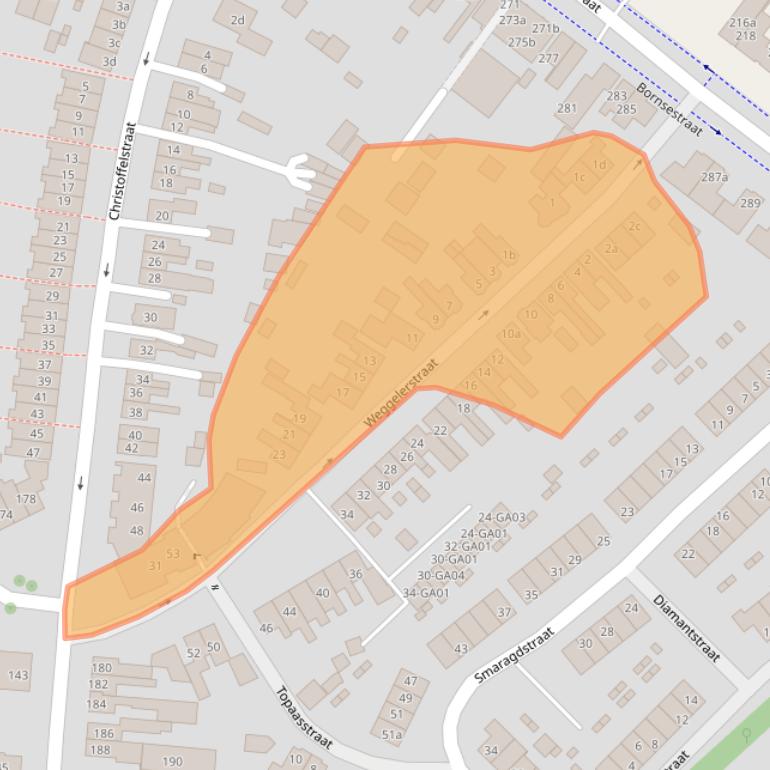 Kaart van postcodegebied 7601GA.