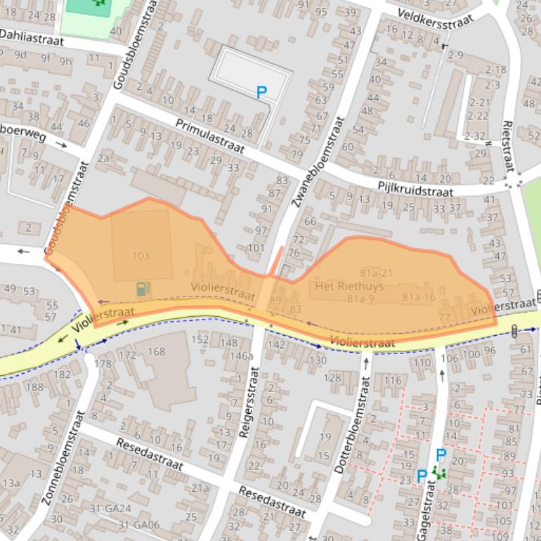 Kaart van postcodegebied 7601GR.