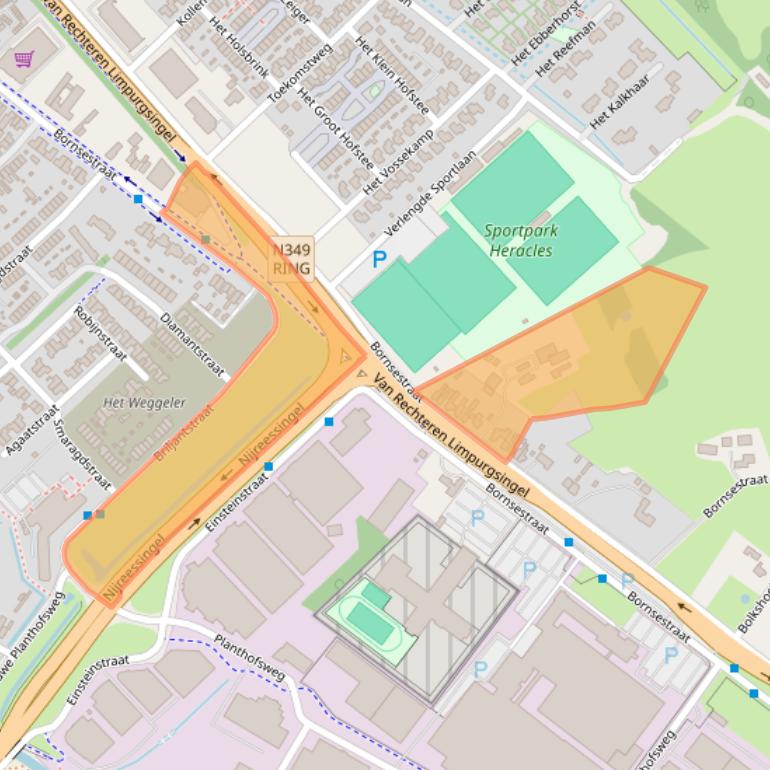 Kaart van postcodegebied 7601PC.