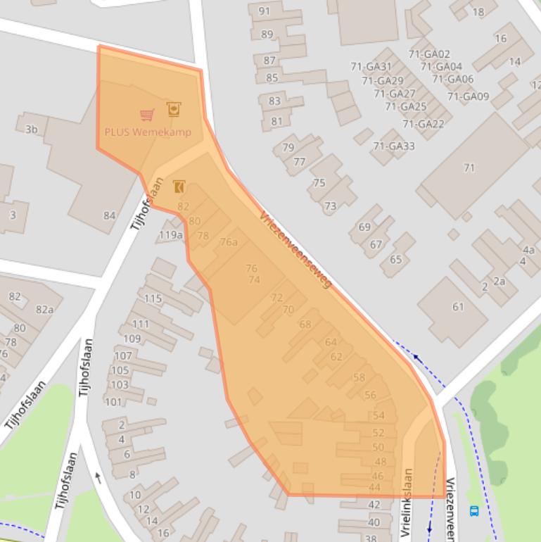 Kaart van postcodegebied 7602AJ.