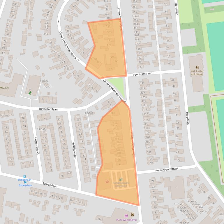 Kaart van postcodegebied 7602AK.