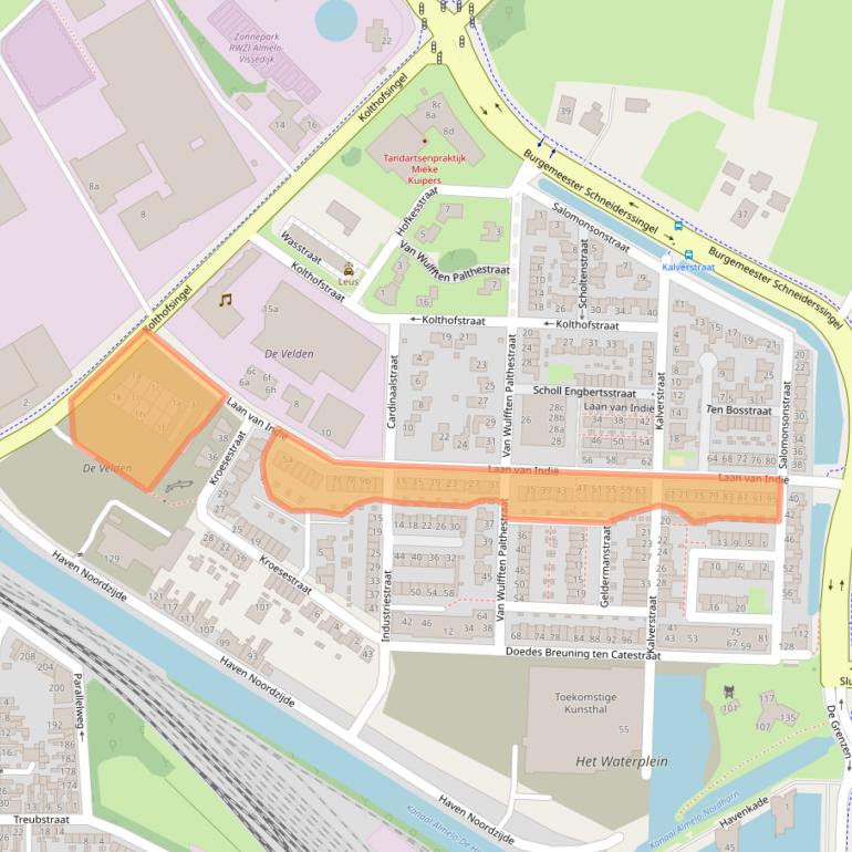 Kaart van postcodegebied 7602DA.