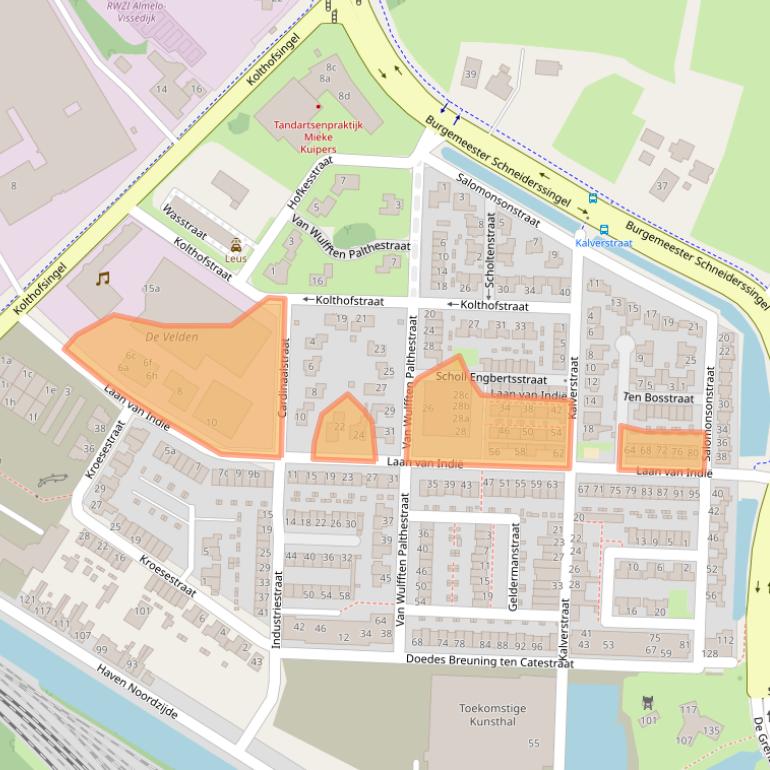 Kaart van postcodegebied 7602DB.