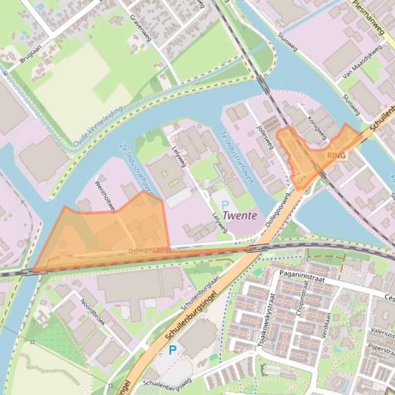 Kaart van postcodegebied 7602EC.