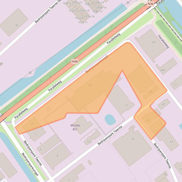 Kaart van postcodegebied 7602KB.