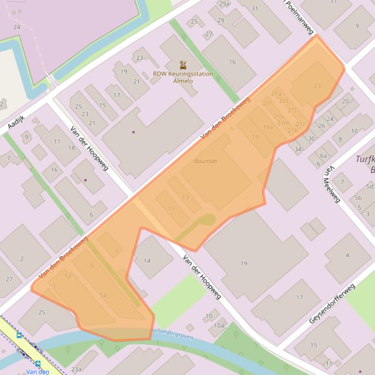 Kaart van postcodegebied 7602PG.