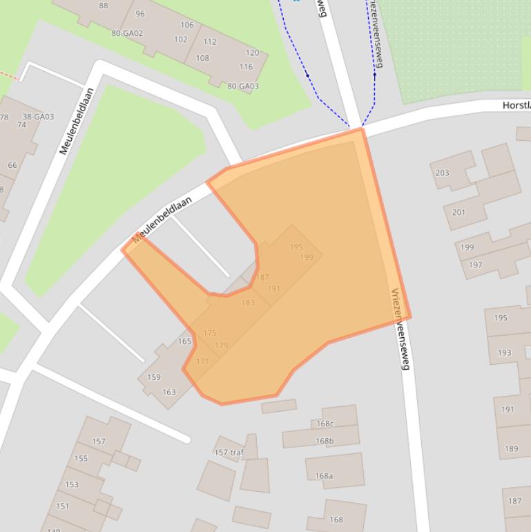 Kaart van postcodegebied 7602XJ.