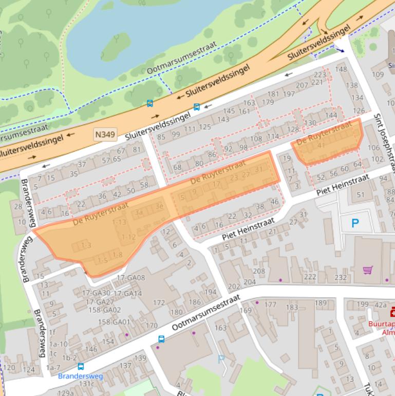Kaart van postcodegebied 7603BT.