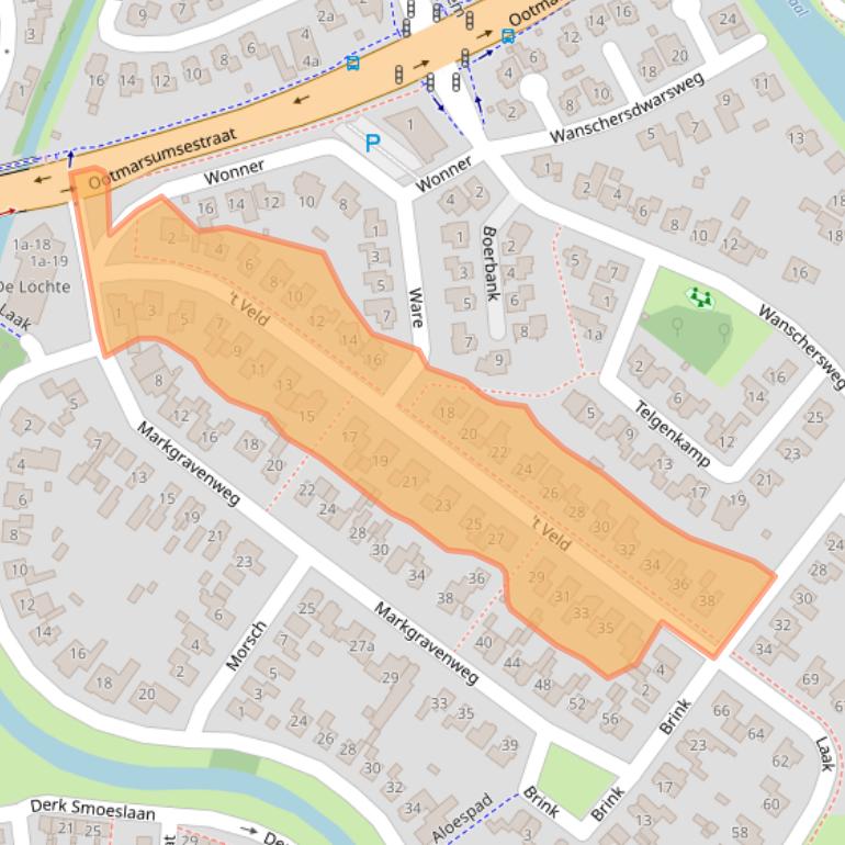 Kaart van postcodegebied 7603EC.