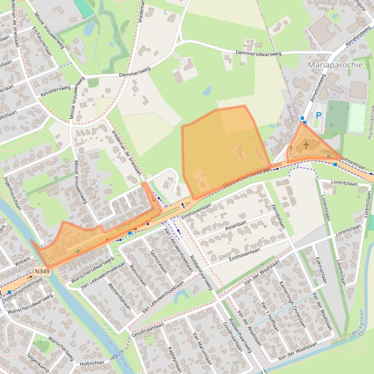 Kaart van postcodegebied 7603NN.