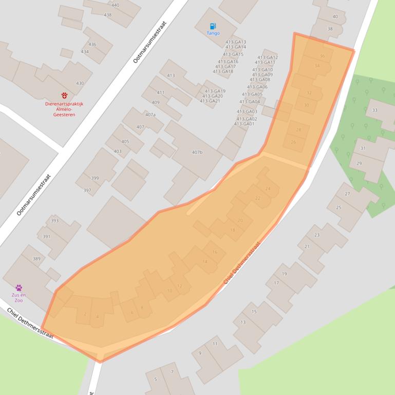 Kaart van postcodegebied 7603SL.