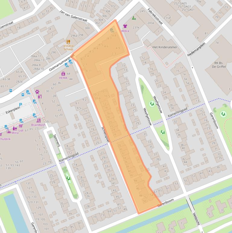 Kaart van postcodegebied 7603WB.