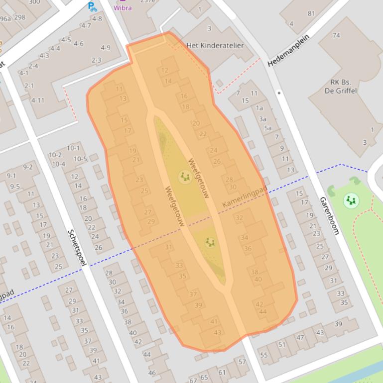 Kaart van postcodegebied 7603WE.