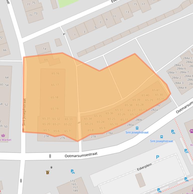 Kaart van postcodegebied 7603XJ.