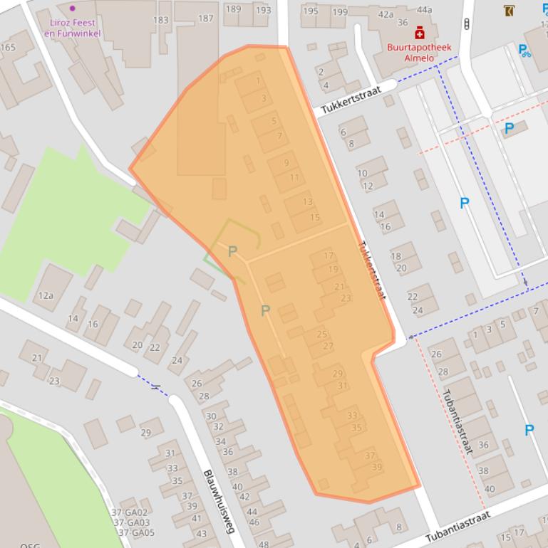 Kaart van postcodegebied 7603XP.