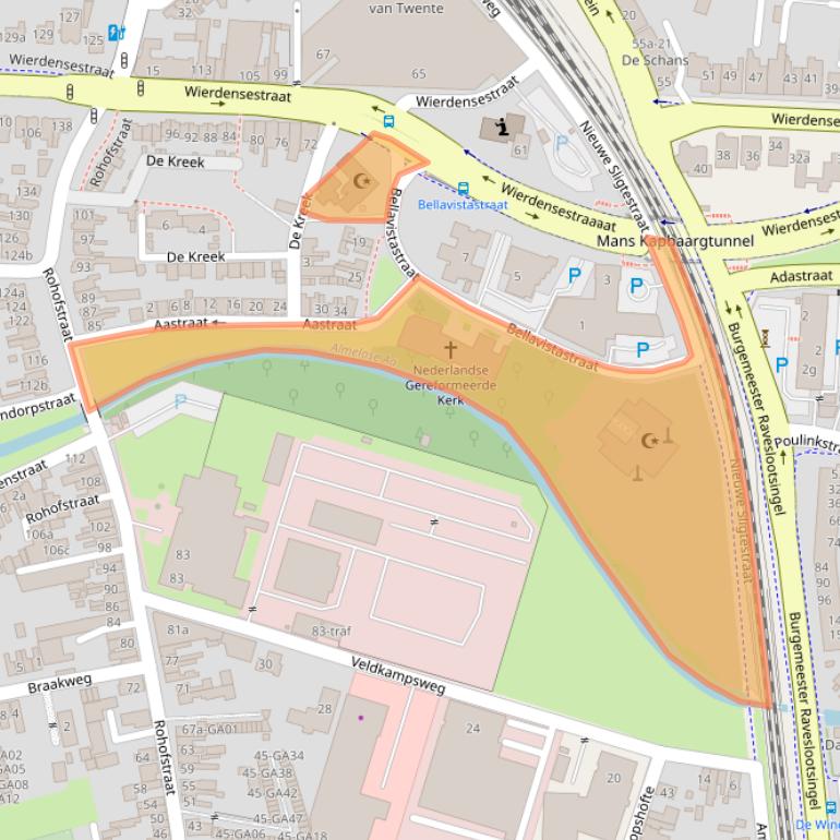 Kaart van postcodegebied 7604AE.