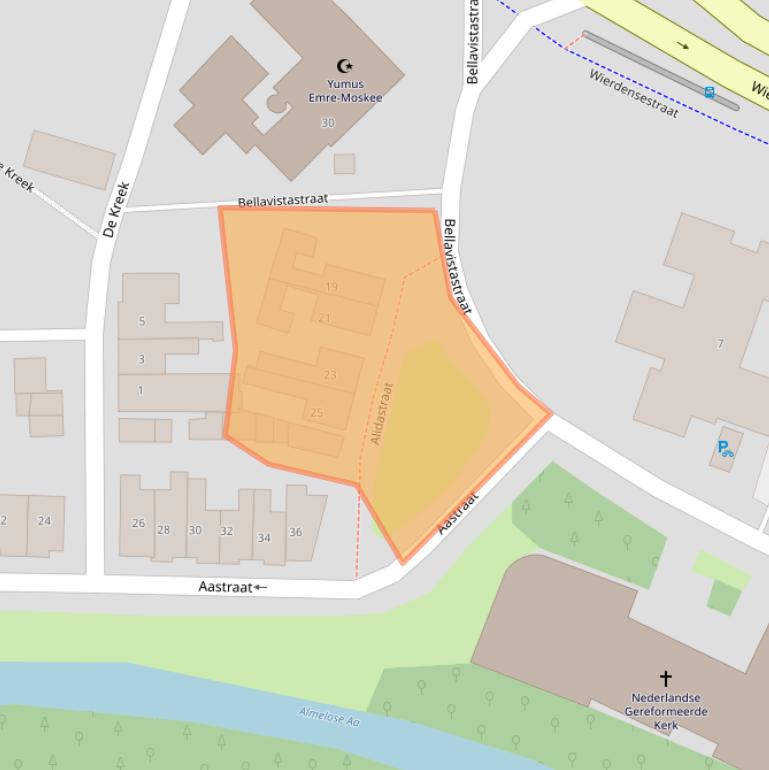 Kaart van postcodegebied 7604AH.