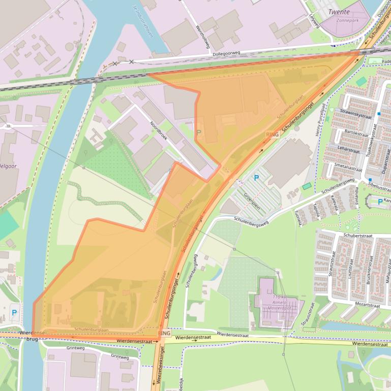 Kaart van postcodegebied 7604BJ.