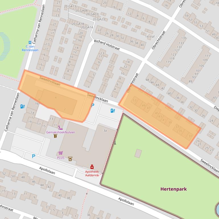 Kaart van postcodegebied 7604CT.