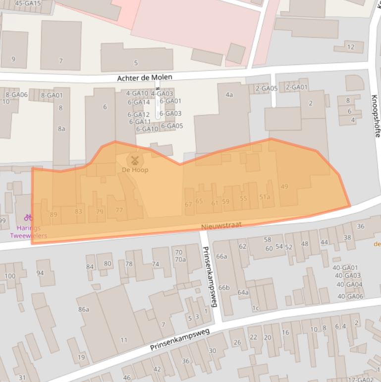 Kaart van postcodegebied 7605AB.