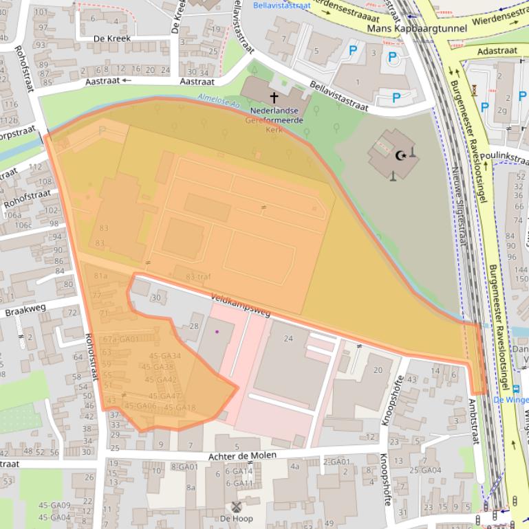 Kaart van postcodegebied 7605AT.