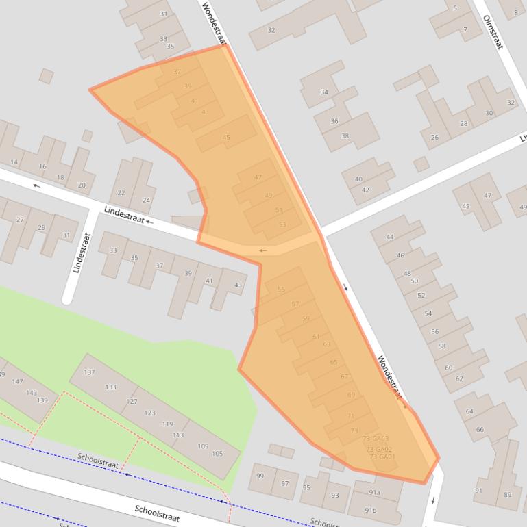 Kaart van postcodegebied 7605CG.