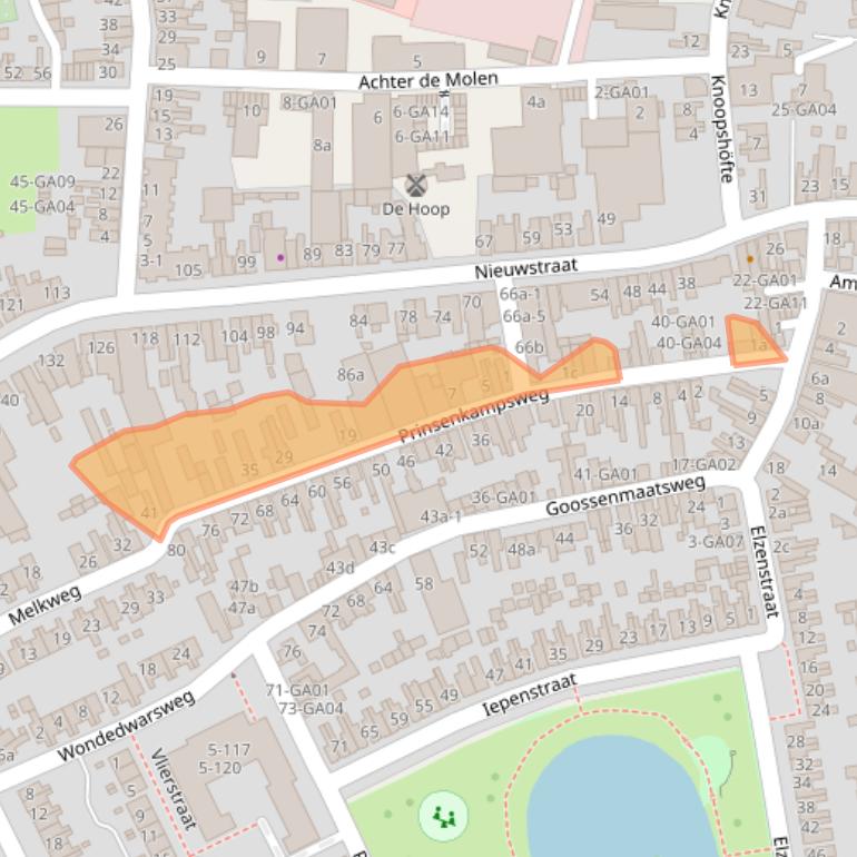 Kaart van postcodegebied 7605CT.
