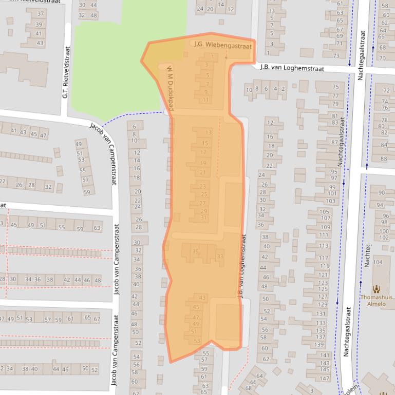 Kaart van postcodegebied 7605DC.