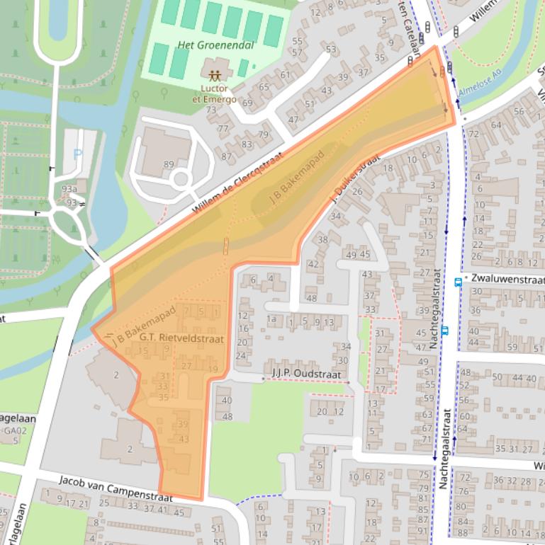 Kaart van postcodegebied 7605DK.