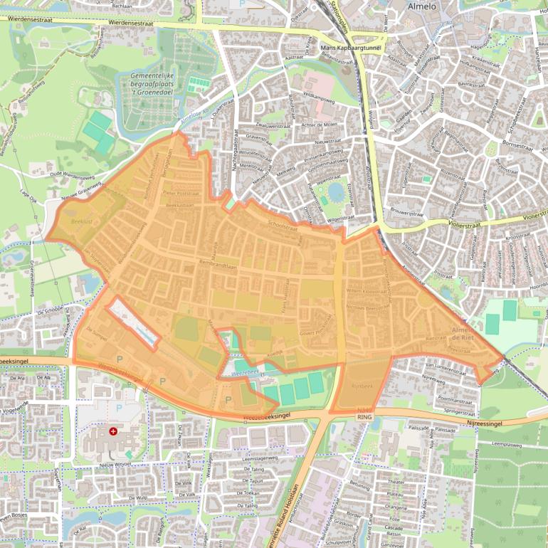 Kaart van postcodegebied 7606.